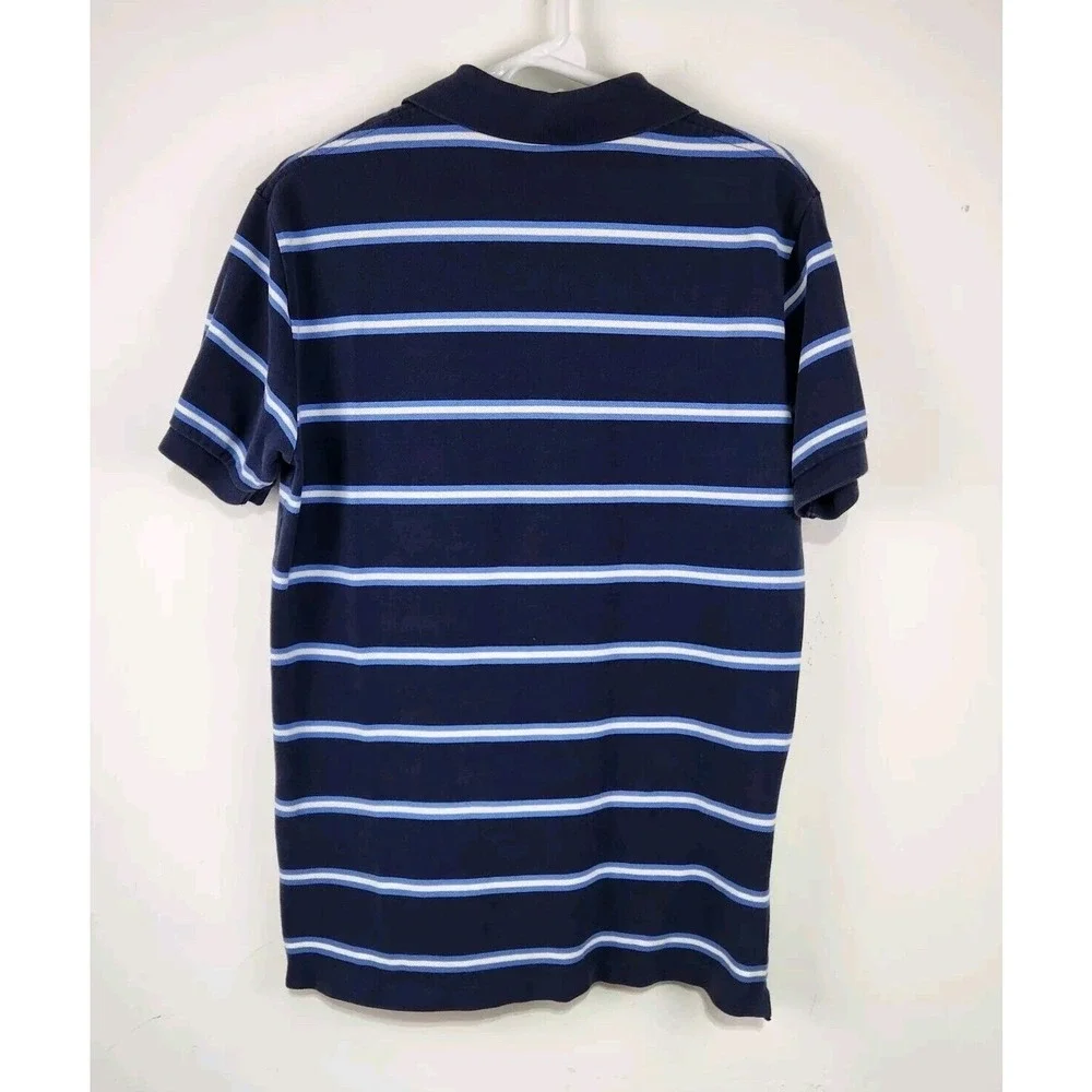 Polo Ralph Lauren Striped Polo Shirt Men Med Navy Preppy Cotton Short Sleeve